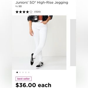 Juniors' SO® High-Rise White Jegging 7S